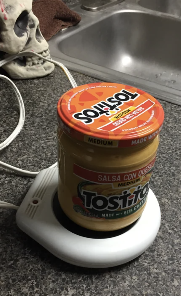 queso dip on a candle warmer