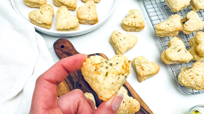 hand holding pastry heart