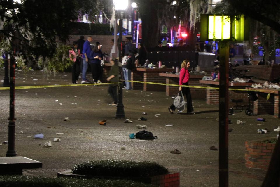 A large crowd gathering at the University of Florida for a vigil to honor victims in Israel were sent into a panic after hearing a loud noise that some believed were gun shots. Only minor injuries were reported Monday evening.