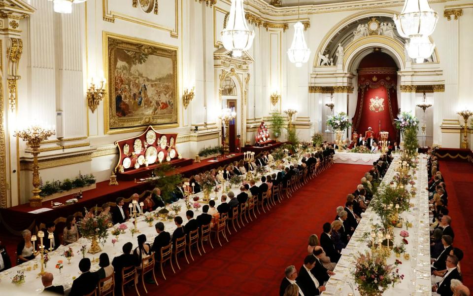 Grandness oozes from the state banquet at Buckingham Palace
