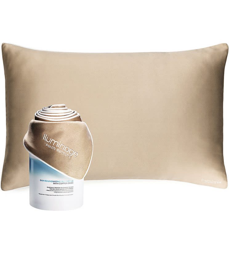 A copper pillow is one of the ways to get in on the trend [Photo: Selfridges]