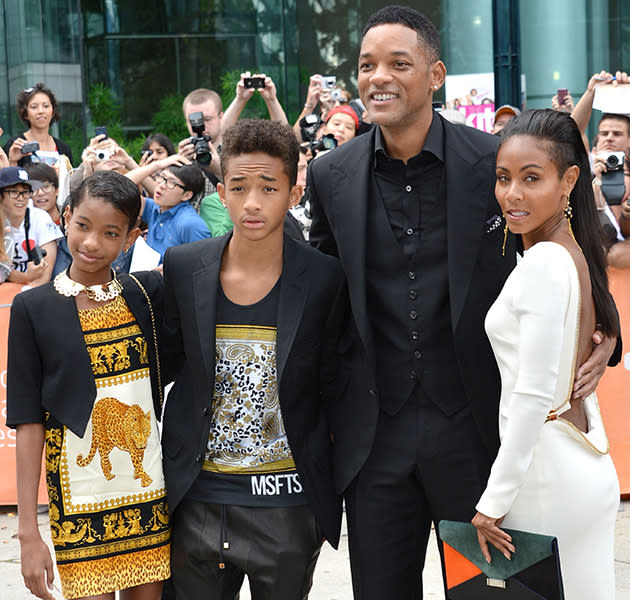 Jaden with his sister Willow and parents Will Smith and Jada Pinkett-Smith
