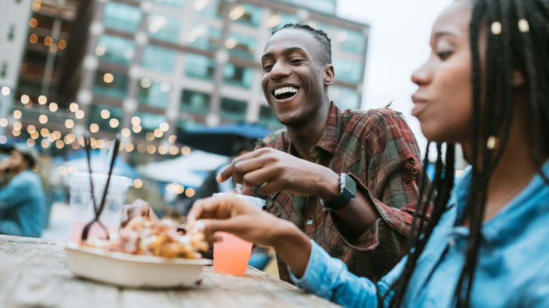 People eating fries New York