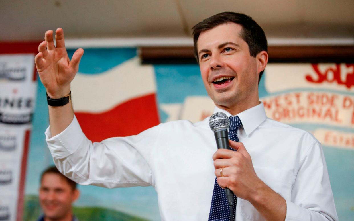 Pete Buttigieg has seen a boost in support in Iowa, the first state to vote in the Democratic race - AFP