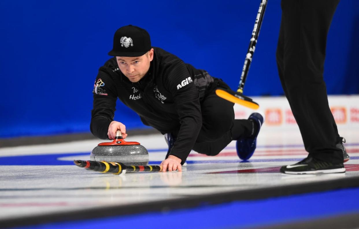 Mike McEwen, seen during the 2020 Canadian men's curling championship, hopes to help Saskatchewan win its first Brier since 1980. (Sean Kilpatrick/The Canadian Press - image credit)