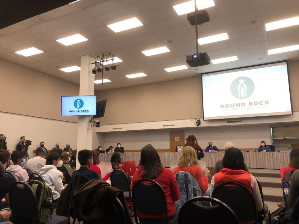 Several Round Rock students spoke up virtually or in-person during the district’s school board’s meeting Thursday night and urged district officials to meet their demands to tighten COVID protocols, among the recent COVID-19 urge.