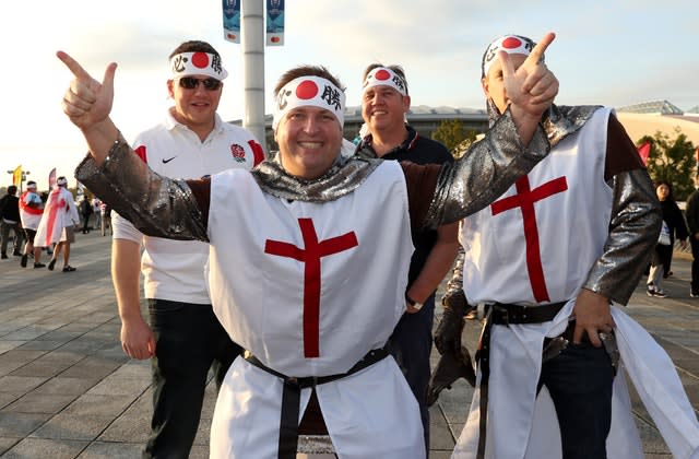 England fans are in good spirits ahead of the match