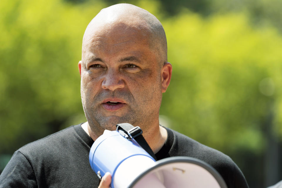 Ben Jealous speaks during a rally for voting rights, Tuesday, Aug. 24, 2021, near the White House in Washington. (AP Photo/Jacquelyn Martin)