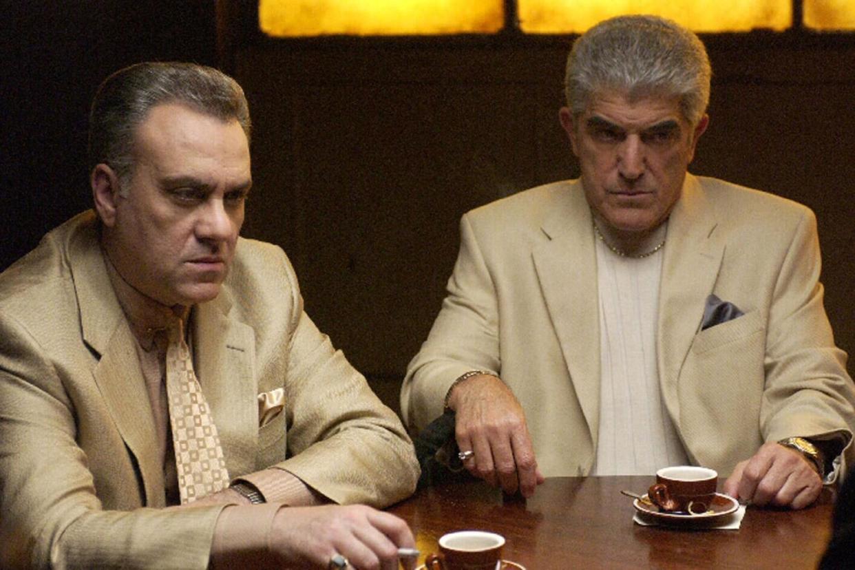 Passed away: Frank Vincent (R) in The Sopranos with Vincent Curatola