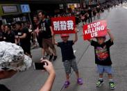 Demonstration demanding a withdrawal of the extradition bill, in Hong Kong