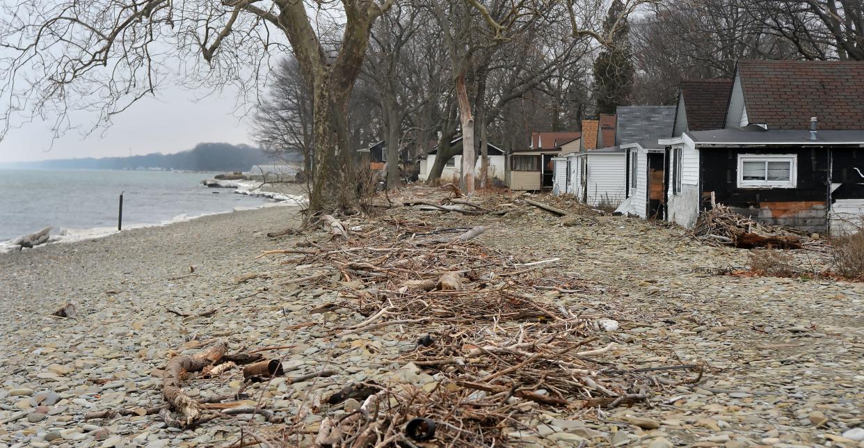 In North East Township, some of the former Dohler cottages are shown on property now being developed as Edgewater Beach, with home sites overlooking Lake Erie, left.