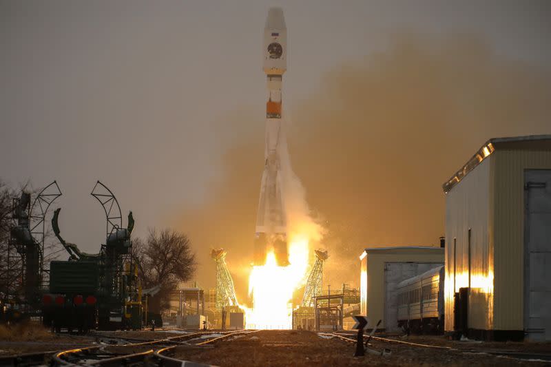 Launch of the Arktika-M satellite for monitoring the climate and environment in the Arctic, at the Baikonur Cosmodrome