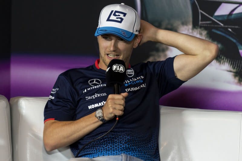 American Formula 1 driver Logan Sargeant addresses reporters during a news conference prior to the 2024 Miami Grand Prix on Thursday at the Miami International Autodrome in Miami Gardens, Fla. Photo by Greg Nash/UPI