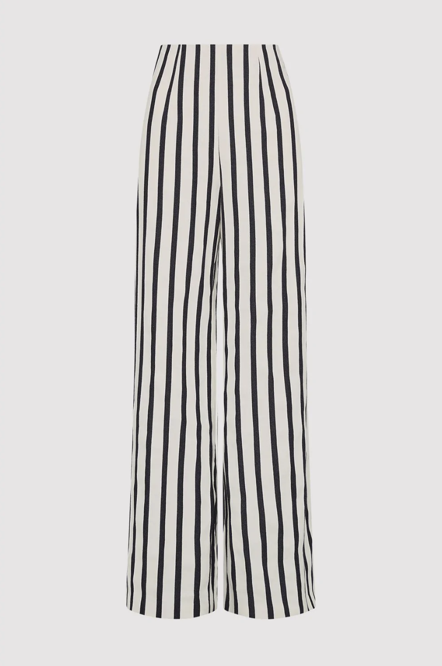 21) Stripe Amo Trousers - Ivory & Black Stripe