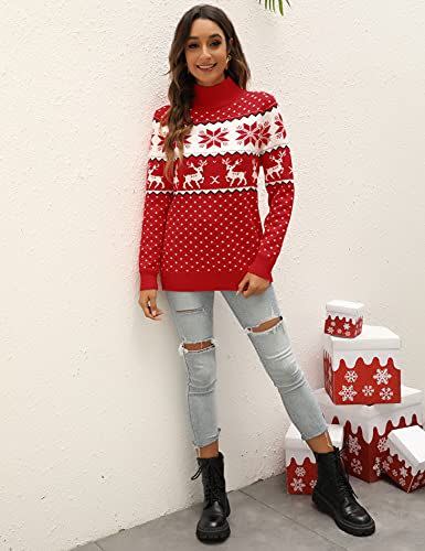 12) Snowflake Reindeer Sweater