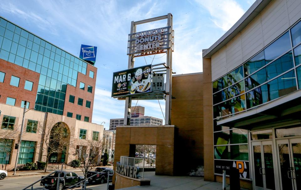 What was built as the Providence Civic Center and was most recently named the Dunkin' Donuts Center will now be The AMP – for Amica Mutual Pavilion.