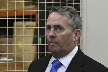 International Trade Secretary Liam Fox visits EDM Ltd in Newton Heath, Manchester, Britain September 29, 2016. REUTERS/Anthony Devlin