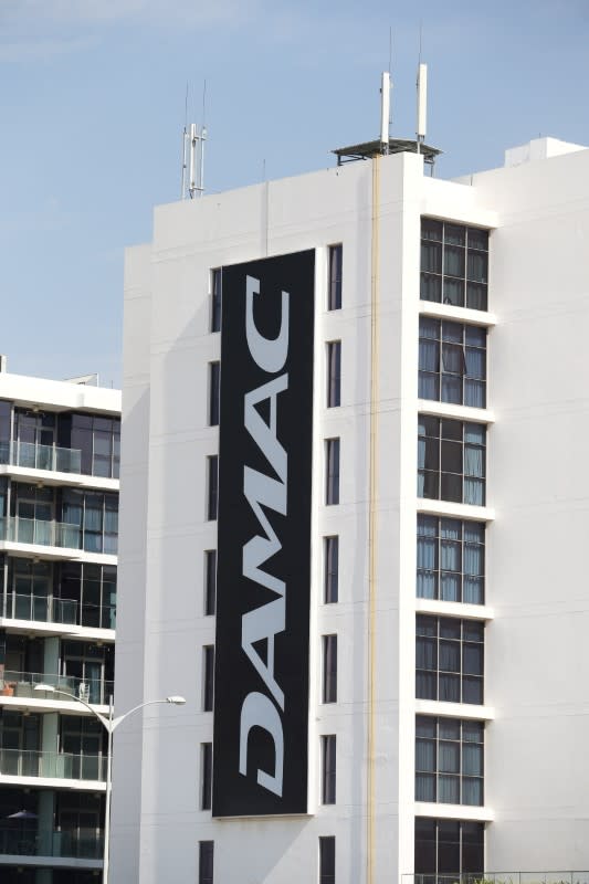 FILE PHOTO: The corporate logo of DAMAC is seen in Dubai