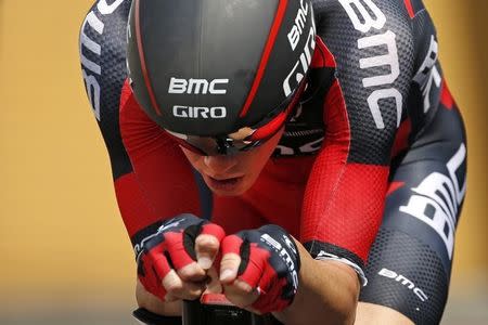 BMC Racing rider Rohan Dennis of Australia cycles during the 13.8 km (8.57 miles) individual time-trial first stage of the 102nd Tour de France cycling race in Utrecht, Netherlands, July 4, 2015. REUTERS/Benoit Tessier