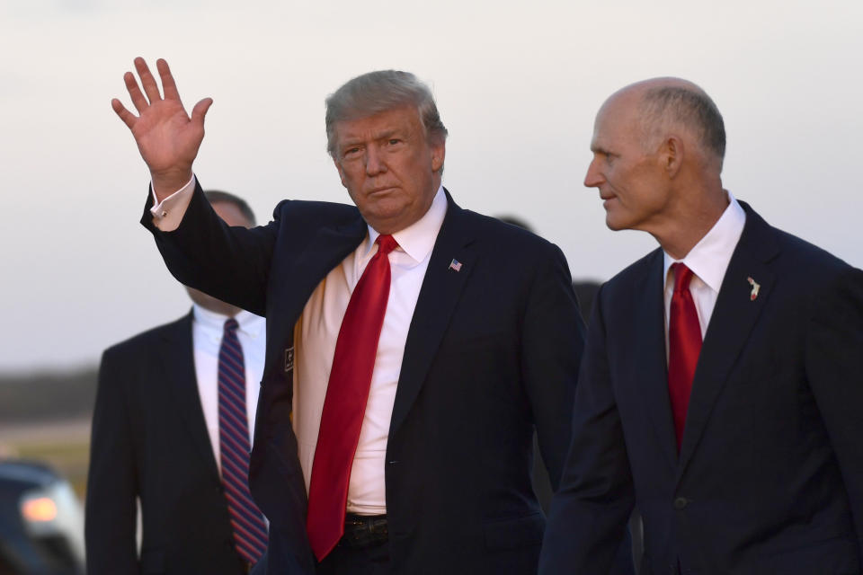 President Donald Trump came to Florida to back Rick Scott's bid for the Senate. (Photo: Associated Press)