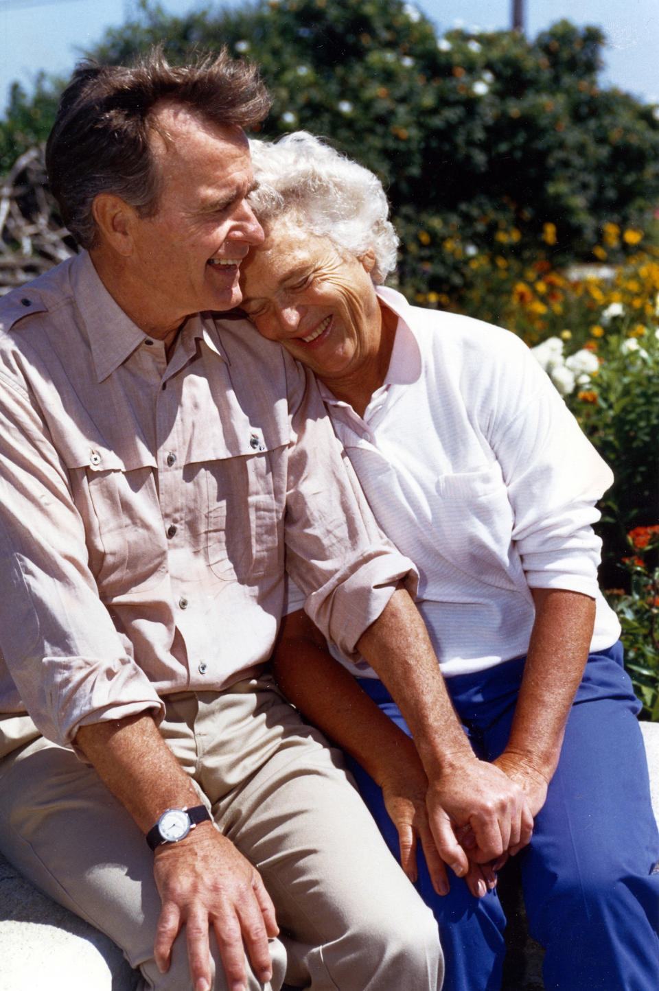 George H.W. Bush and Barbara Bush in Kennebunkport, ME, Aug. 6, 1988.