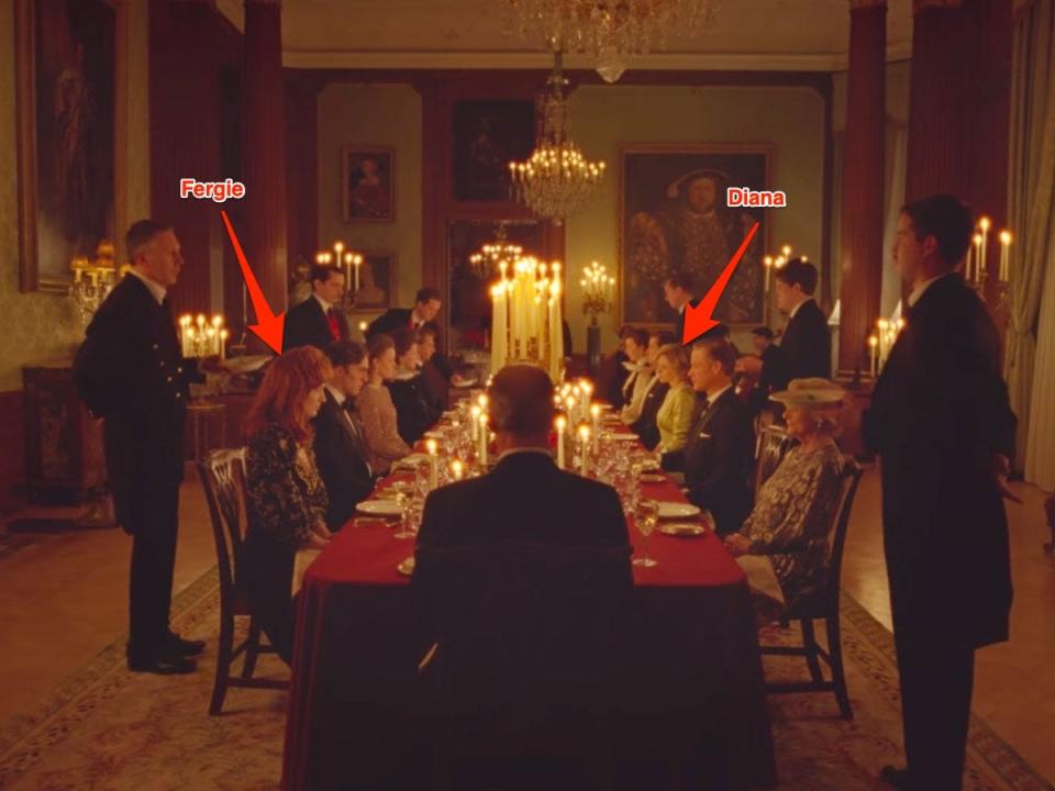 royal family dinner in spencer, fergie and diana