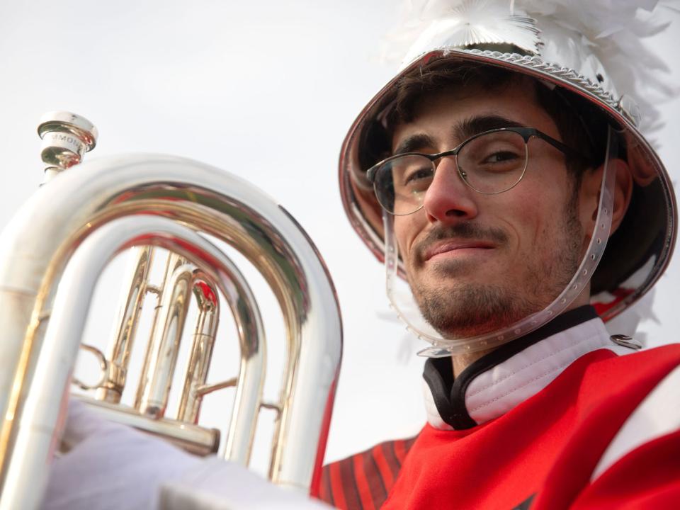 Daniel Dias plays baritone and is the band’s first official historian since its founding 118 years ago.