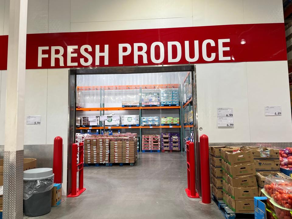 The fresh produce fridge at Costco in Wisconsin.