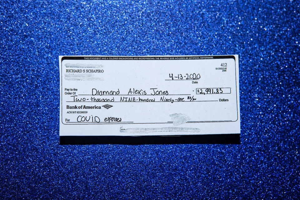 Image: The check looked just like the one he sent, but the only handwriting that matched the authors was the signature. (Calla Kessler / for NBC News)