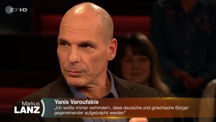 Ex-Finanzminister von Griechenland Yanis Varoufakis spricht von “Missmanagement” während der Griechenlandkrise. Foto: Screenshoot/ZDF