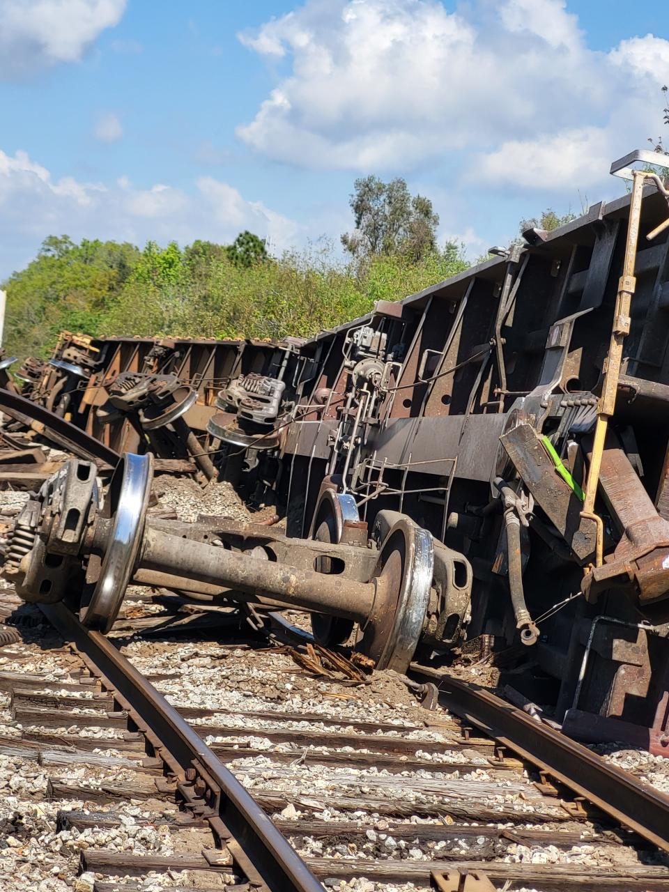 A train carrying sheetrock and thousands of gallons of liquid propane gas derailed at 301 Boulevard East and 16th street on Tuesday, Feb. 28, 2023. There were no injuries reported and there has been no evidence for a leak, officials said.