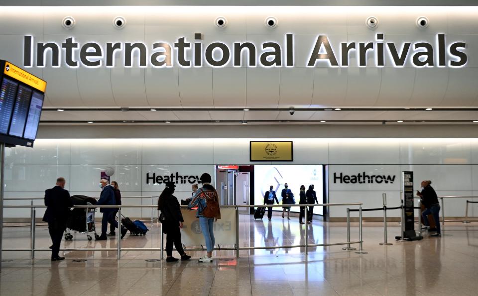 <p>Heathrow arrivals</p> (EPA)