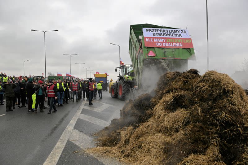 Polish farmers protest in Elblag
