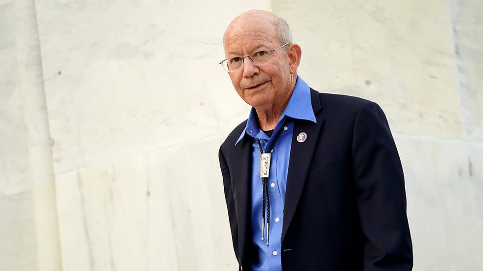 Rep. Peter DeFazio (D-Ore.) is seen outside the House Chamber as the House conducts the first votes of the week on Monday, July 19, 2021.