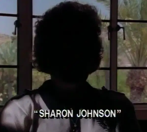 a woman's face is blurred out and says her name is sharon johnson