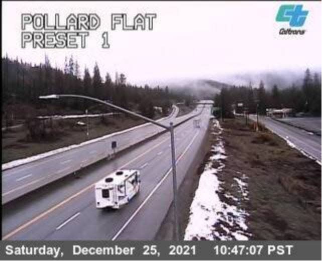 Interstate 5 near Pollard Flat on Saturday morning: Up to 18 inches of snow will fall along I-5 north of Redding into Siskiyou County over the holiday weekend into Monday, the National Weather Service said on Saturday.