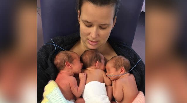 Beatrice, Charlotte and Isabella were reportedly nursed in the safest part of the family home in Tortola when the storm hit. Photo: Facebook