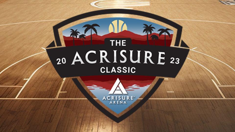 The logo for the Acrisure Classic basketball game pitting Michigan State and Arizona