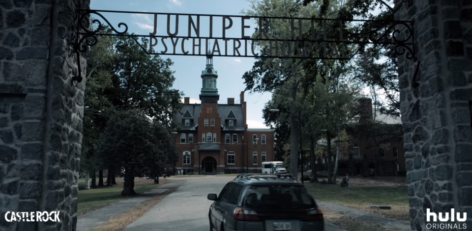 The ominous walls of Juniper Hill asylum. (Hulu)