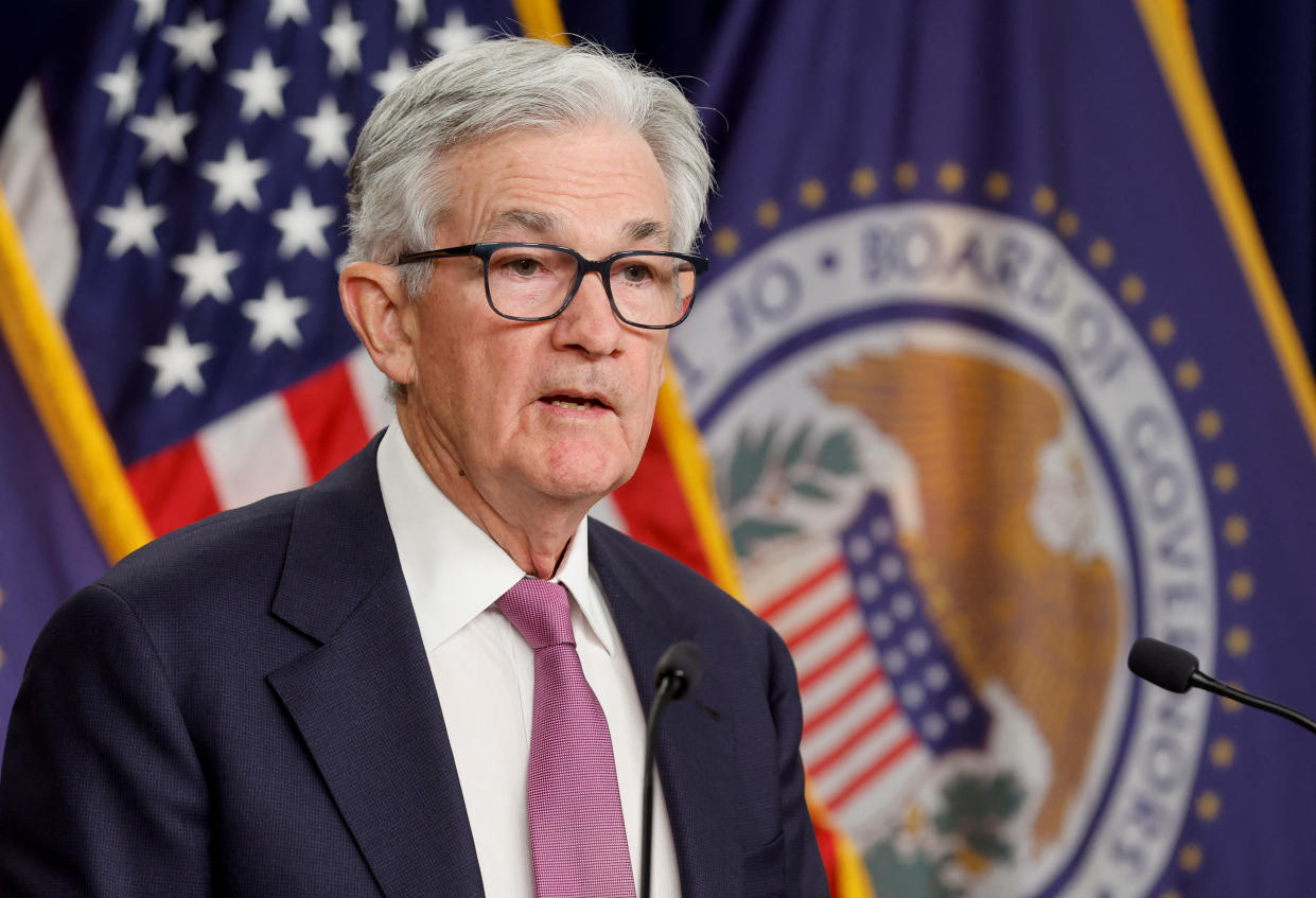 U.S. Federal Reserve Chair Jerome Powell addresses reporters after the Fed raised its target interest rate by a quarter of a percentage point, during a news conference at the Federal Reserve Building in Washington, U.S., February 1, 2023. REUTERS/Jonathan Ernst