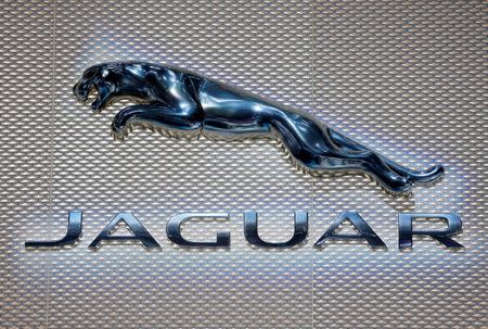 The logo of Jaguar is seen during the 88th International Motor Show at Palexpo in Geneva, Switzerland, March 6, 2018. REUTERS/Pierre Albouy