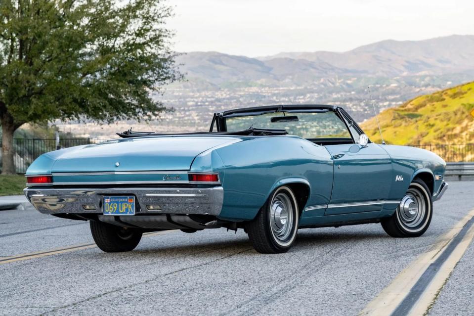 1968 chevrolet malibu rear view with the top down