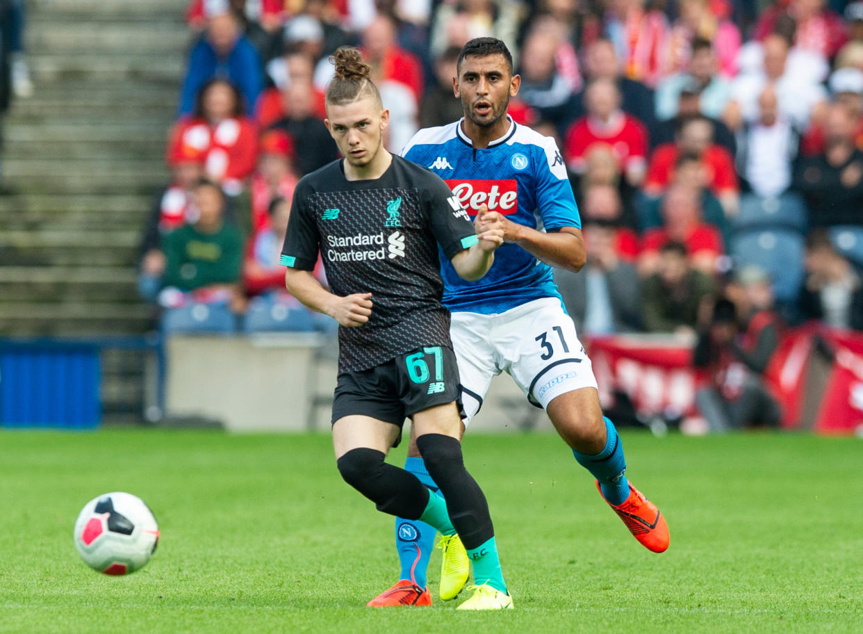 Liverpool new boy Harvey Elliott has had to apologise for an offensive video. (Photo by MB Media/Getty Images)