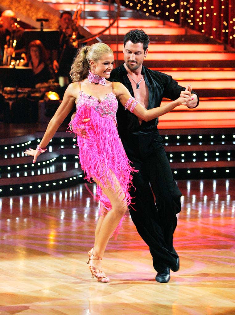 Denise Richards and Maksim Chmerkovskiy perform the Cha-cha to "Nothin' but a Good Time" by Poison on "Dancing with the Stars."