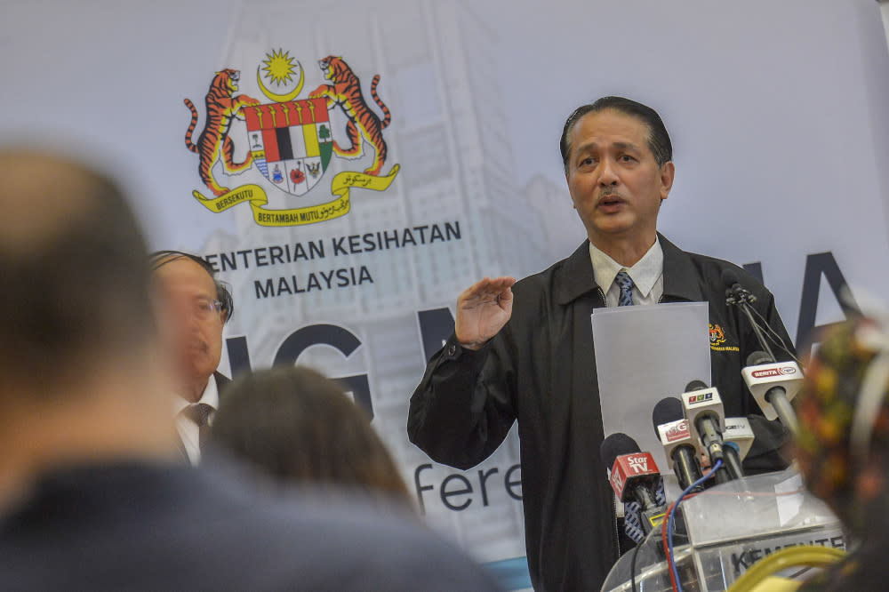 Health director-general Datuk Dr Noor Hisham Abdullah speaks during a press conference in Putrajaya March 30, 2020. — Picture by Shafwan Zaidon