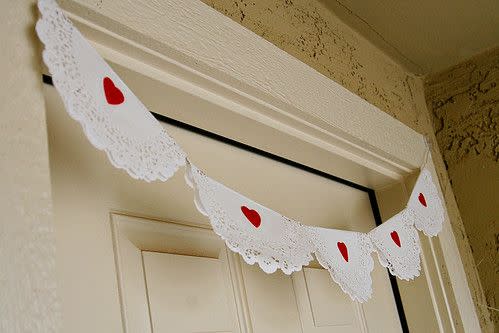 <p>Adorable, affordable, and easy enough for little ones to complete in a fun morning or afternoon of crafting, this doily bunting looks cute enough to be left up all year. </p><p>Get the <strong><a href="https://seevanessacraft.com/2012/01/diy-tutorial-valentines-doily-bunting-2/" rel="nofollow noopener" target="_blank" data-ylk="slk:Heart Doily Bunting tutorial;elm:context_link;itc:0" class="link ">Heart Doily Bunting tutorial</a></strong> at See Vanessa Craft.</p><p><a class="link " href="https://www.amazon.com/Royal-Medallion-Lace-Doilies-B23005/dp/B000BQWA3I/?tag=syn-yahoo-20&ascsubtag=%5Bartid%7C10070.g.2138%5Bsrc%7Cyahoo-us" rel="nofollow noopener" target="_blank" data-ylk="slk:Shop Now;elm:context_link;itc:0">Shop Now</a></p>