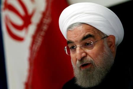 Iranian President Hassan Rouhani takes part in a news conference near the United Nations General Assembly in the Manhattan borough of New York, U.S., September 22, 2016. REUTERS/Lucas Jackson/Files