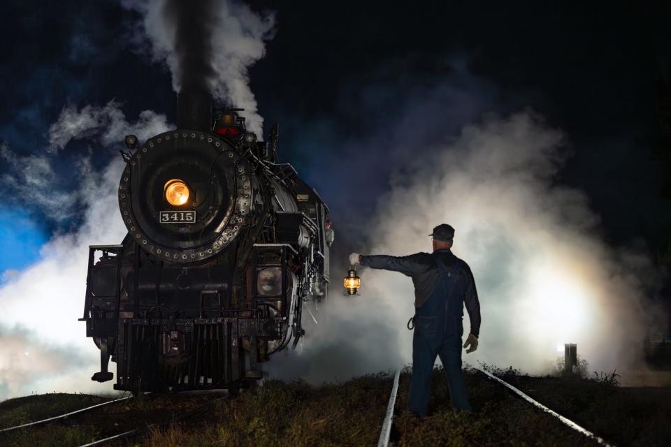 The Atchison, Topeka and Santa Fe 3415 steam locomotive travels along the Abilene and Smoky Valley Heritage Railroad line. The locomotive will soon be designated as the official state steam locomotive for Kansas after a bill was passed in the state legislature.