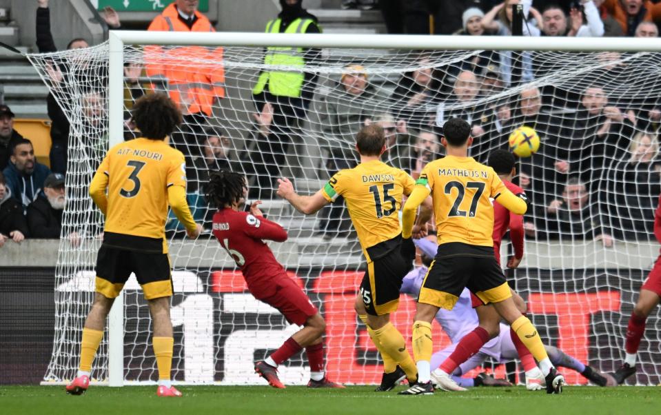 Craig Dawson scores the second goal - Andrew Powell/Liverpool FC via Getty Images