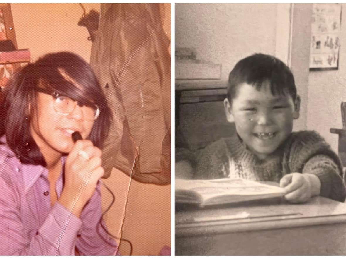 The late Marius Tungilik pictured in 1972, and Steve Mapsalak, a former two-time Nunavut MLA, as a child. Both experienced abuse in residential schools. (Submitted by Tanya Tungilik, Steve Mapsalak - image credit)